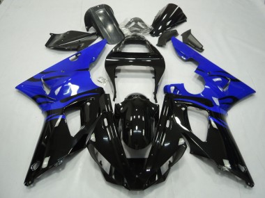 00-01 Noir Flamme & Bleu Yamaha R1 Carénage Moto