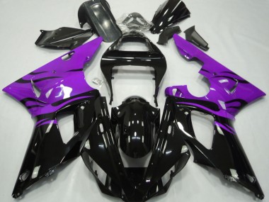 00-01 Noir Flamme & Violet Yamaha R1 Carénage Moto