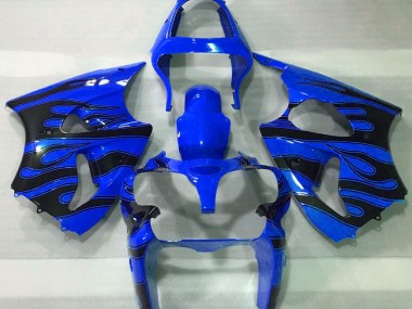 00-02 Bleu & Noir Flamme Kawasaki ZX6R Carénage Moto