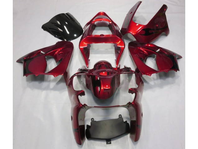 00-02 Rouge Métallisé Kawasaki ZX6R Carénage Moto 00-02 Rouge Métallisé Kawasaki ZX6R Carénage Moto