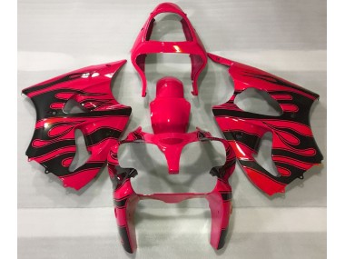 00-02 Rouge & Noir Flamme Kawasaki ZX6R Carénage Moto