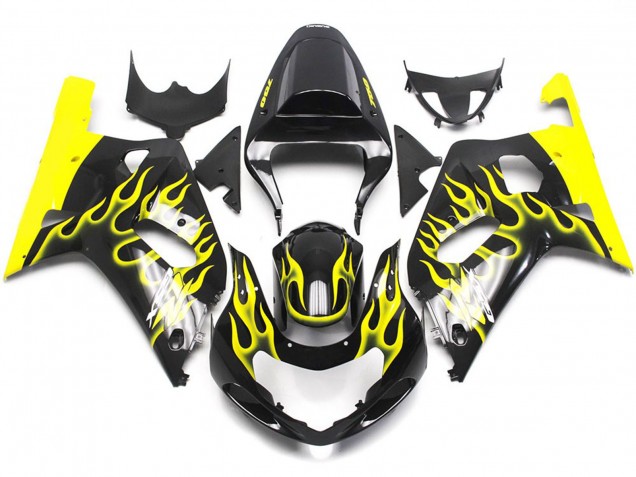 01-03 Giallo Vibrante Fiamma Suzuki GSXR 600-750 Carénage Moto 01-03 Giallo Vibrante Fiamma Suzuki GSXR 600-750 Carénage Moto