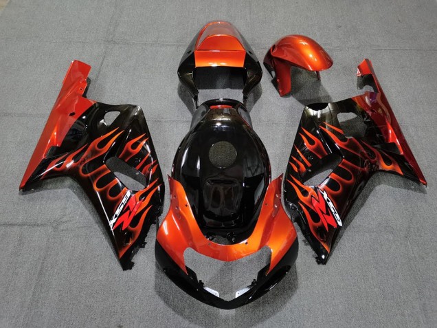 01-03 Noir Brillant & Orange Suzuki GSXR 600-750 Carénage Moto 01-03 Noir Brillant & Orange Suzuki GSXR 600-750 Carénage Moto