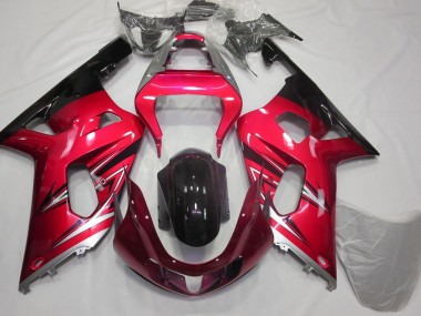 01-03 Rouge & Argent Suzuki GSXR 600-750 Carénage Moto