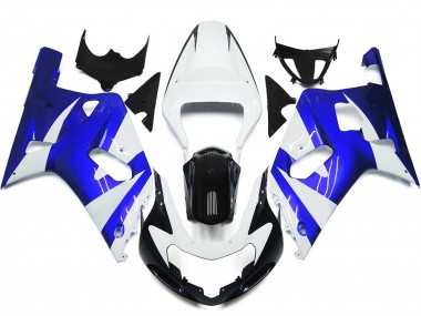 01-03 Style Bleu & Blanc Éclatant OEM Suzuki GSXR 600-750 Carénage Moto