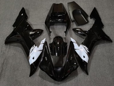 02-03 Noir Brillant Blanc & Argent Yamaha R1 Carénage Moto
