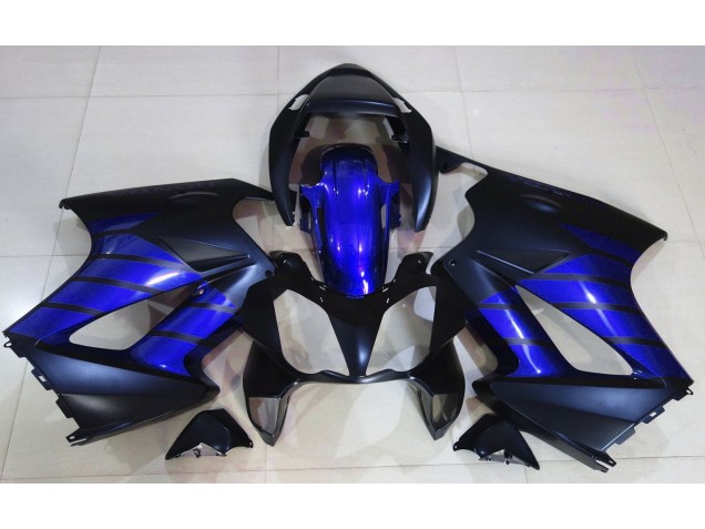 02-12 Noir Mat & Bleu Honda VFR800 Carénage Moto 02-12 Noir Mat & Bleu Honda VFR800 Carénage Moto