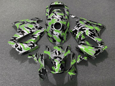 02-12 Vert Camouflage Honda VFR800 Carénage Moto