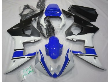 03-04 Blanc Brillant & Bleu Yamaha R6 Carénage Moto