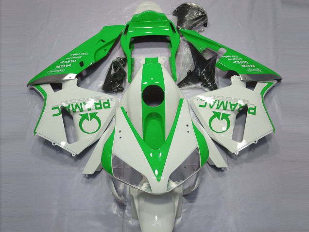 03-04 Blanc Brillant & Vert Pramac Honda CBR600RR Carénage Moto 03-04 Blanc Brillant & Vert Pramac Honda CBR600RR Carénage Moto