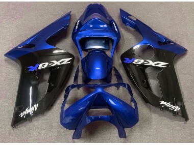 03-04 Bleu Brillant & Noir Kawasaki ZX6R Carénage Moto