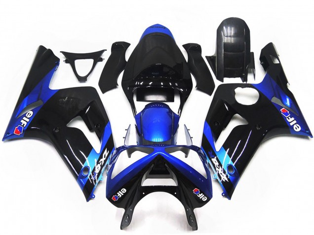 03-04 Bleu & Noir Brillant Elf Kawasaki ZX6R Carénage Moto 03-04 Bleu & Noir Brillant Elf Kawasaki ZX6R Carénage Moto