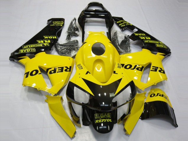 03-04 Jaune Brillant Repsol Honda CBR600RR Carénage Moto 03-04 Jaune Brillant Repsol Honda CBR600RR Carénage Moto