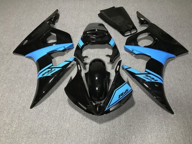 03-04 Noir Brillant & Bleu Clair Yamaha R6 Carénage Moto