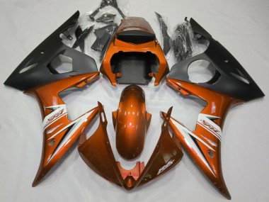 03-04 Orange Brillant & Blanc Yamaha R6 Carénage Moto