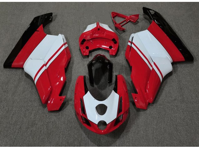 03-04 Rouge Brillant & Blanc Ducati 749 999 Carénage Moto 03-04 Rouge Brillant & Blanc Ducati 749 999 Carénage Moto