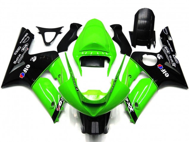03-04 Vert Clair & Noir Elf Kawasaki ZX6R Carénage Moto 03-04 Vert Clair & Noir Elf Kawasaki ZX6R Carénage Moto