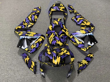 03-04 Violet & Jaune Camo Honda CBR600RR Carénage Moto
