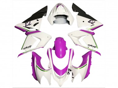04-05 Blanc Brillant & Rose Kawasaki ZX10R Carénage Moto