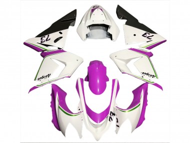04-05 Blanc Brillant & Rose Kawasaki ZX10R Carénage Moto