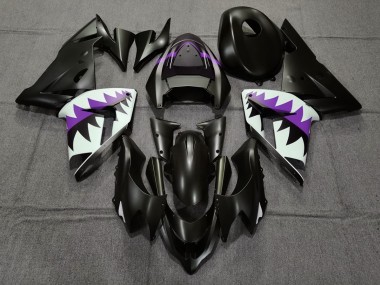 04-05 Requin Noir Mat & Violet Kawasaki ZX10R Carénage Moto
