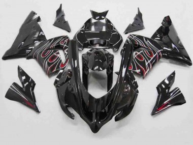 04-05 Rouge Noir Flamme Kawasaki ZX10R Carénage Moto