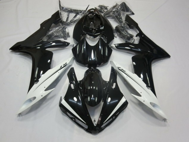 04-06 Blanc & Noir Yamaha R1 Carénage Moto