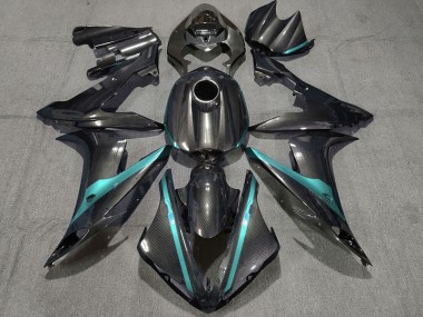 04-06 Fibre De Carbone Style W Bleu Clair Yamaha R1 Carénage Moto