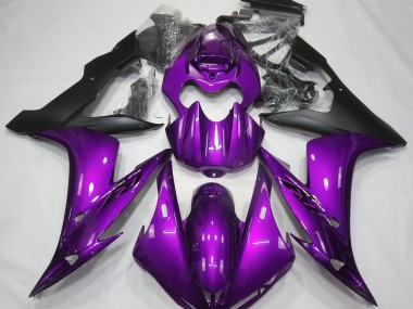 04-06 Violet Brillant & Noir Yamaha R1 Carénage Moto