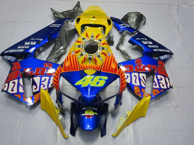 05-06 Bleu Personnalisé Rossi Honda CBR600RR Carénage Moto 05-06 Bleu Personnalisé Rossi Honda CBR600RR Carénage Moto