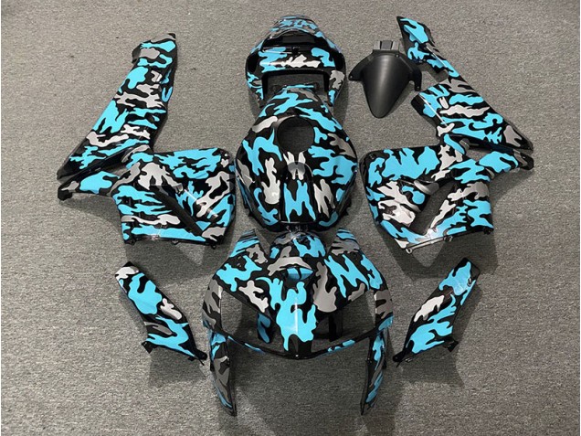 05-06 Camouflage & Cyan Clair Honda CBR600RR Carénage Moto 05-06 Camouflage & Cyan Clair Honda CBR600RR Carénage Moto