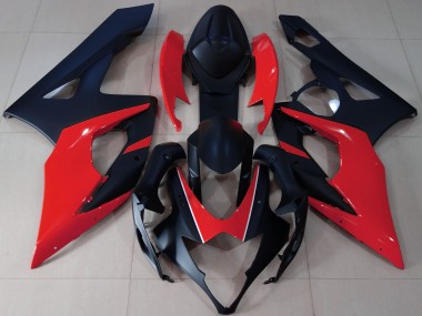 05-06 Noir Mat & Rouge Suzuki GSXR 1000 Carénage Moto