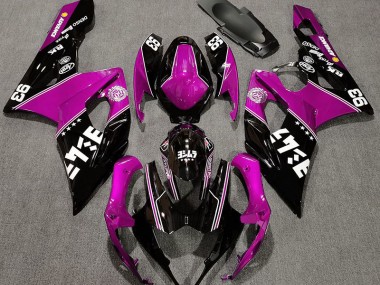 05-06 Rose Brillant & Noir Personnalisé Suzuki GSXR 1000 Carénage Moto