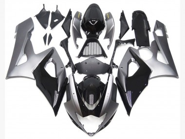 05-06 Style Argent & Noir Brillant Suzuki GSXR 1000 Carénage Moto