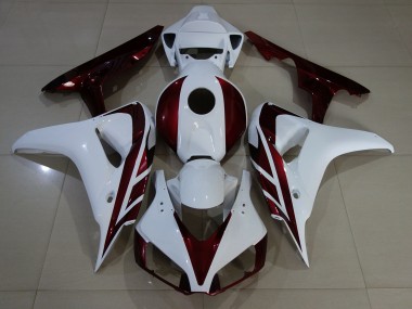 06-07 Blanc Brillant & Rouge Profond Honda CBR1000RR Carénage Moto