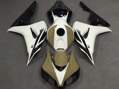 06-07 Blanc Brillant Tan Noir Honda CBR1000RR Carénage Moto