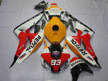 06-07 Blanc Orange Clair Repsol Honda CBR1000RR Carénage Moto