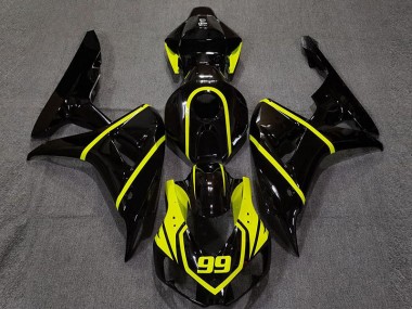 06-07 Noir Brillant & Jaune Vif Honda CBR1000RR Carénage Moto
