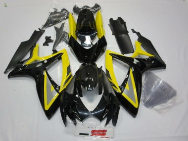 06-07 Noir & Jaune Suzuki GSXR 600-750 Carénage Moto