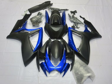 06-07 Noir Mat Bleu Brillant Suzuki GSXR 600-750 Carénage Moto