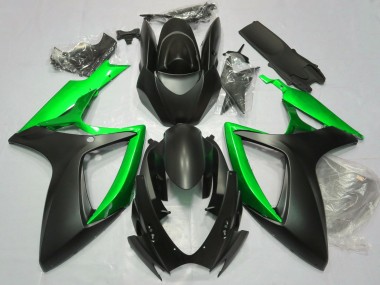 06-07 Noir Mat & Vert Suzuki GSXR 600-750 Carénage Moto