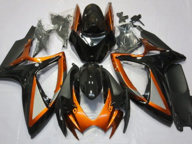 06-07 Orange Brillant & Noir Suzuki GSXR 600-750 Carénage Moto