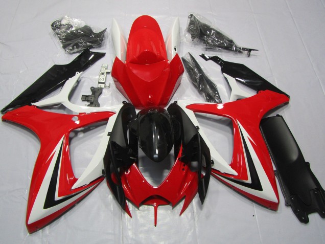 06-07 Rouge Noir & Blanc Suzuki GSXR 600-750 Carénage Moto
