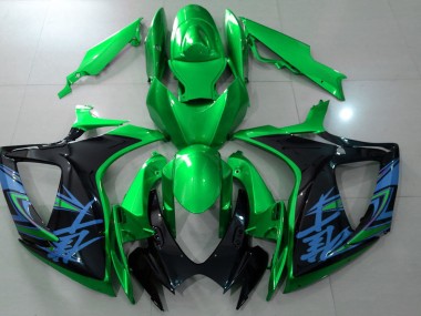 06-07 Vert Brillant & Noir Suzuki GSXR 600-750 Carénage Moto