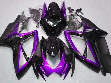 06-07 Violet Brillant & Noir Suzuki GSXR 600-750 Carénage Moto