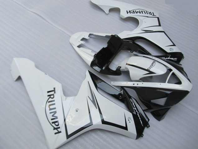 06-08 Argent Blanc & Noir Triumph Daytona 675 Carénage Moto 06-08 Argent Blanc & Noir Triumph Daytona 675 Carénage Moto