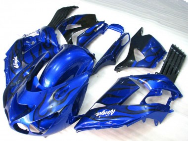 06-11 Flamme Bleue Kawasaki ZX14R Carénage Moto
