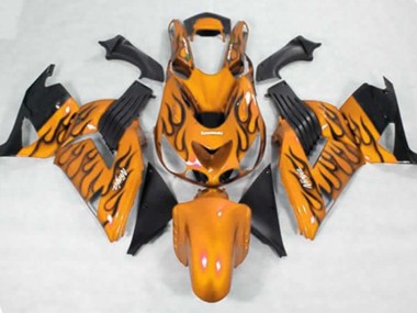 06-11 Giallo Nero Fiamma Kawasaki ZX14R Carénage Moto