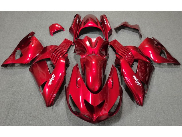 06-11 Rouge Brillant Kawasaki ZX14R Carénage Moto 06-11 Rouge Brillant Kawasaki ZX14R Carénage Moto