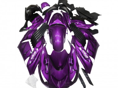 06-11 Violet Brillant & Flamme Kawasaki ZX14R Carénage Moto